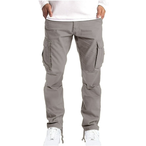 zbxnLI Outdoor Cargo Pants for Men Cotton Baggy Sweatpants Multi-pocket Jogger Pants Trousers for Men