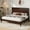 Black Walnut, variant on Amolife Queen Bamboo Wood Platform Bed Frame with Upgraded Headboard and Recessed Design, Durable Structure, No Box Spring Needed, Black Walnut
