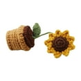 thumbnail image 5 of Hand-Woven Shaped Artificial Flower Wool Crochet Sunflower Potted Ornaments, 5 of 9