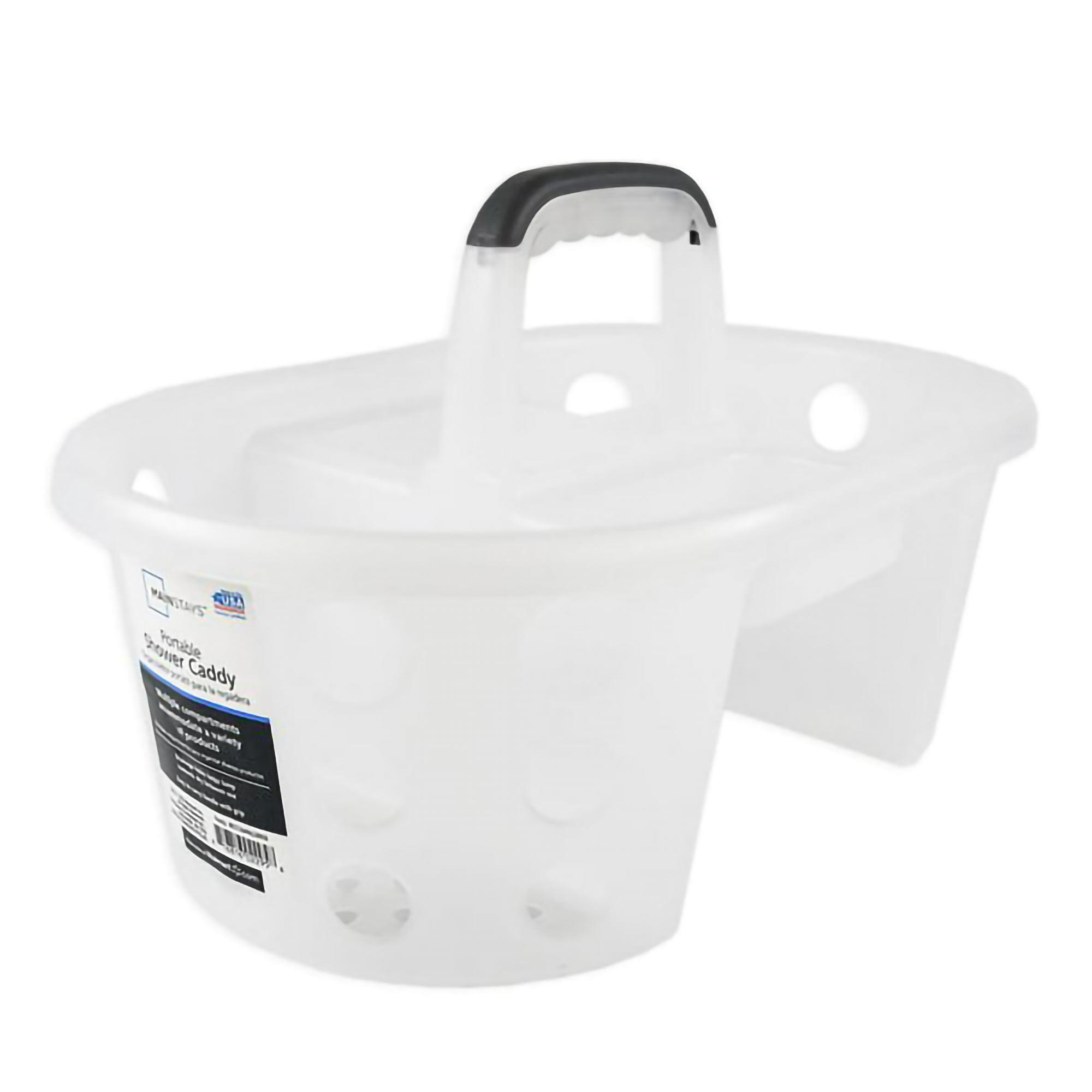 Mainstays Portable Shower Caddy, Frosty White Plastic