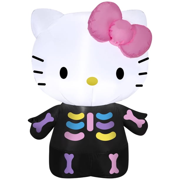 Decoración inflable con forma de esqueleto de Hello Kitty con diseño de gemmy Airblown