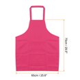 thumbnail image 2 of Unique Bargains 4pcs Kitchen Cooking Aprons 75x65cm Polyester Artist Painting Apron with 2 Pockets for Women Men Chef, Rose Red, 2 of 5