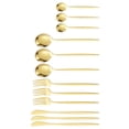 thumbnail image 2 of Tableware Set, Easy To Clean 12Pcs Food Grade 410 Stainless Steel High Hardness Dinnerware Set  for Home Silver,Gold, 2 of 8
