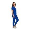 thumbnail image 2 of Womens 7 Pocket Scrub Set V-Neck Top and Jogger Pant Medical Nursing Uniform, 2 of 7