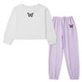 thumbnail image 3 of URMAGIC 6-13T Girls Clothes Sweatsuits Tracksuits Cute Pullover Sweatshirts Jogger Sweatpants Pant Sets Outfits, 3 of 8