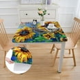 thumbnail image 2 of Awypu Abstract Hummingbird Sunflower Square Tablecloth 100% Polyester Fiber 40*40, 2 of 8