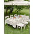 thumbnail image 4 of Outdoor Tablecloth with Umbrella Hole for Patio/Picnic/Party/Camping, Farmhouse Flowers Waterproof Table Cloth Rectangle Table Cover Washable, Green Botanical Floral Patterned (60"x 102"), 4 of 8