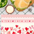 thumbnail image 3 of Amarainy Heart Pattern Pink Linen Table Mats Set of 4 for Home Kitchen Table Decor 12x18 inch, 3 of 5