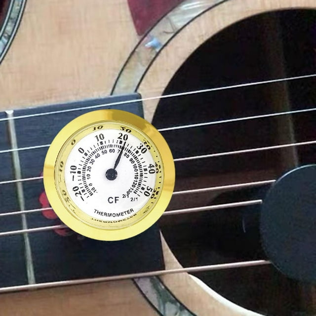 Elodie Mechanical Thermometer Indoor Outdoor with Large Numbers Round Dial Thermometer Gold 27mm