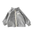 thumbnail image 3 of Wilark Girls Fleece Zip Up Jackets Stand Collar Long SLeeve Casual Fashion Lightweight Relaxed Fit Fall Coat Gray 5, 3 of 6