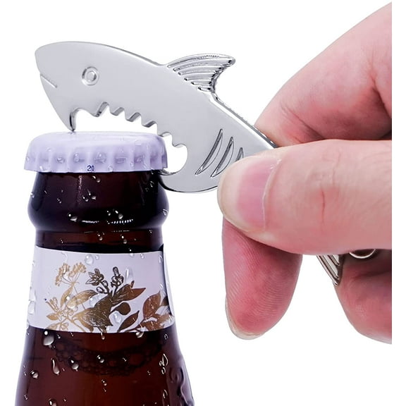 Shark Style Metal Bottle Opener Keychain Accessories,Gift Ideas for Dad Him Boyfriend Husband Grandpa Uncle, Cool Gadgets Christmas Stocking Stuffers, Birthday Anniversary (1pcs)