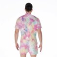 thumbnail image 2 of Pastel Tie Dye Short Sleeve Men'S Rompers, Tie Dye Pattern Casual Summer Jumpsuits Outfit, 2 of 4