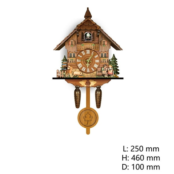 TFCFL Hanging Clock Wall Clock Vintage Traditional Coo Coo Clock Style Pendulum Clock Home Decor