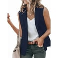 thumbnail image 1 of Women'S Sleeveless Blazer Vest Casual Open Front Single Button Summer Jacket with Pockets Navy Blue M, 1 of 6