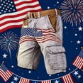 thumbnail image 5 of Krdevn Men's Retro American Flag Print Cargo Shorts Independence Day Casual Utility Workwear Shorts, 5 of 5