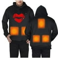 thumbnail image 6 of Heated Jackets for Women Lightweight 5 Heating Zones Usb Rechargeable Heating Printed Long Sleeve Sweatshirts Couples No Battery Warm Winter Casual Hoodies for Men Black L, 6 of 8