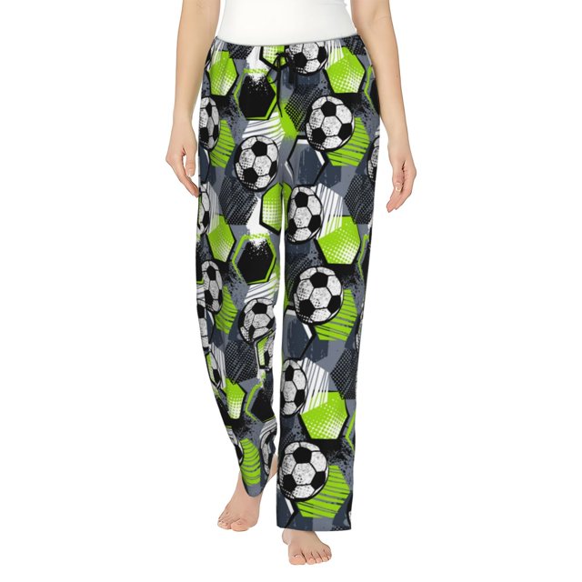 Balery Football Pantalones de pijama para mujer, pijamas ultraligeros, pantalones de estar por casa-3X-Large