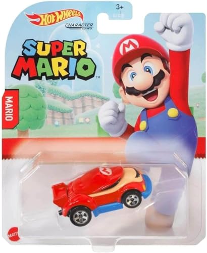 Hot Wheels Super Mario Character Cars Collection, 6-Pack Die-Cast Toy Vehicles, Ages 3+