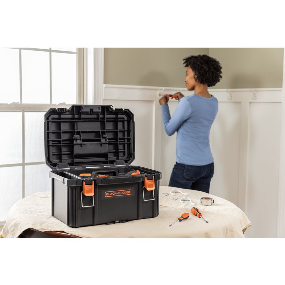 BLACK+DECKER Rolling Tool Box, Stackable Storage System | 3 Piece Set (BDST60500APB)