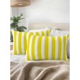 thumbnail image 3 of Waterproof Outdoor Throw Pillows with Inserts 12"x20" Set of 2, Yellow Striped Soft Decorative Pillowcases for Couch Bedroom, Modern Farmhouse Yellow White Stripes Pillow Covers for Sofa Living Room, 3 of 8