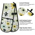 thumbnail image 2 of Yayeee Double Oven Mitt Kitchen Heat Resistant Baking 35" x7" Quilted Glove, White Flower, 2 of 6
