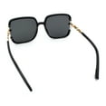 thumbnail image 7 of Womens Oversized Rectangle Floral Chain Arm Designer Fashion Sunglasses All Black, 7 of 7