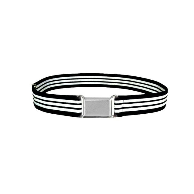 1 Ensemble Design Simple Ceinture Élastique pour Enfants Garçons Boucle Réglable Ceinture Extensible Réutilisable Lavable Jeans Accessoires Vêtements Rayure Noire Blanche