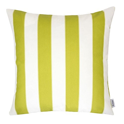 Homey Cozy Outdoor Throw Pillow Cover, Classic Stripe Lime Green Large