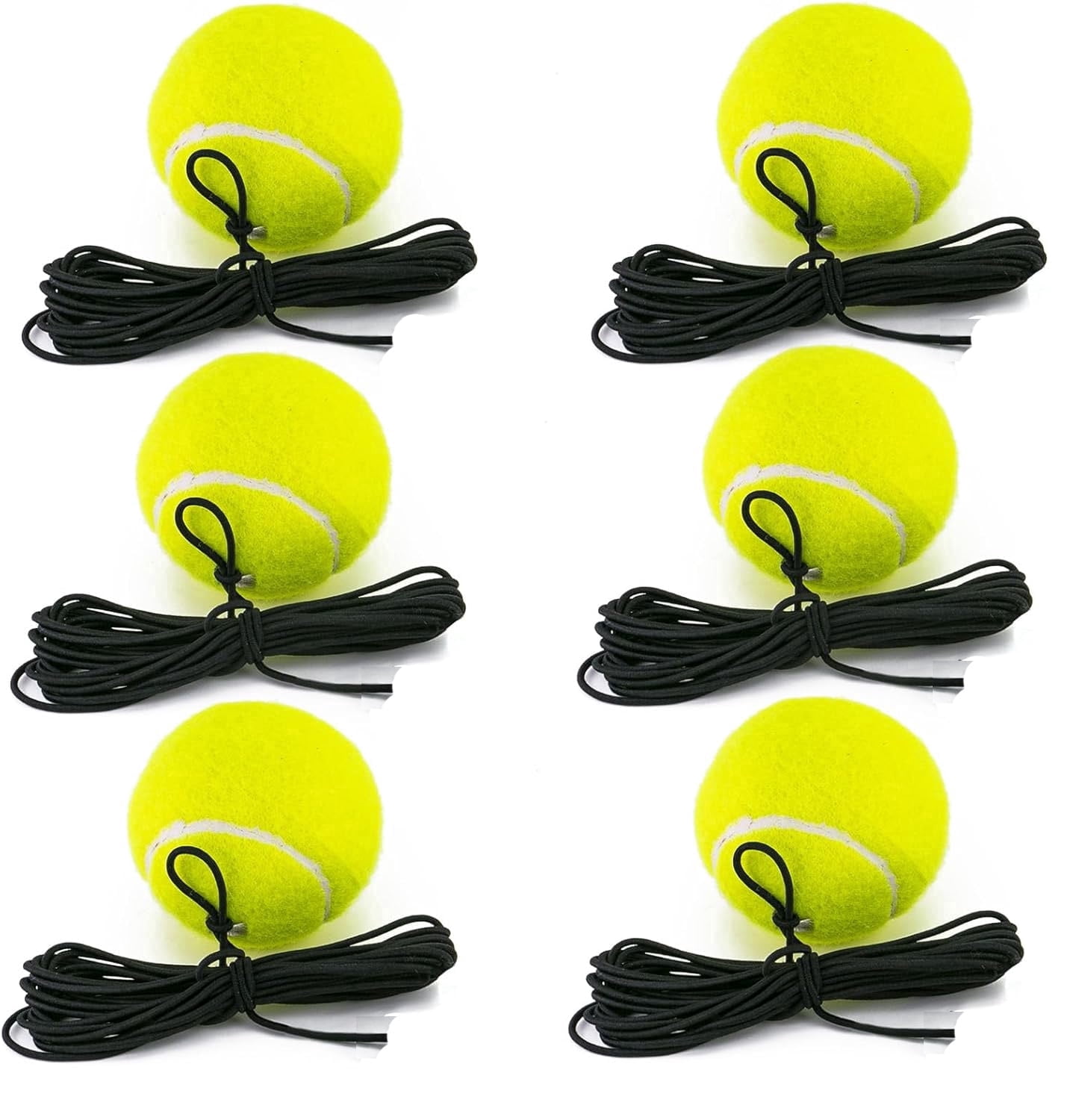 XIAOJUN Lot De 6 Balles De Tennis Noires – 66mm, 60g, Fibre/caoutchouc – Débutants, Résistantes à L'usure