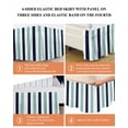 thumbnail image 6 of Turquoise Navy Blue Striped Wrap Around Bed Skirts for Queen Bed 18" Drop, Bed Skirt with Adjustable Elastic Belt Dust Ruffle Bed Valance for Bedroom Hotel Luxury Farmhouse Stripe Art Bed Frame Cover, 6 of 7