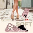 thumbnail image 4 of iPhone 13 Pro Max Case, Cute 3D Bling Plaid Design, Luxurly Plating Sparkle Mirror Case, Soft Silicone Shockproof Protective Back Cover for Women Girls（Pink）, 4 of 12