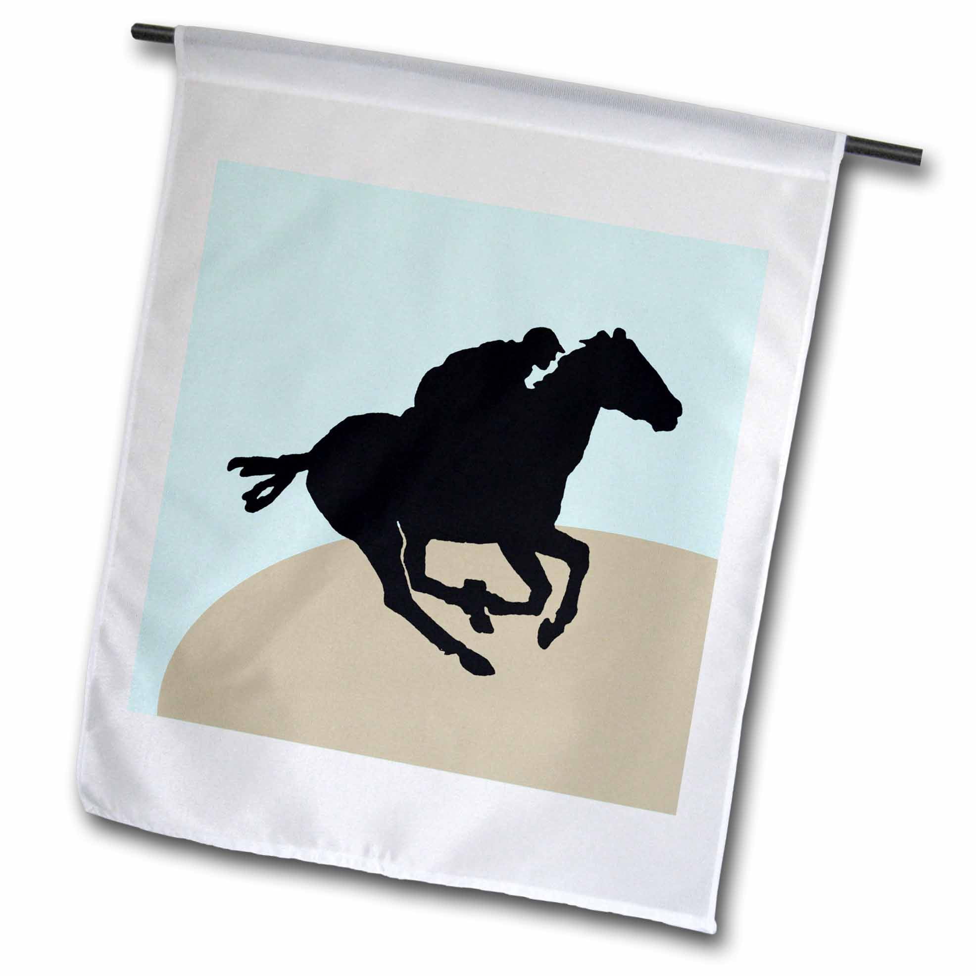 3dRose Horse Racing Garden Flag, 12 by 18inch