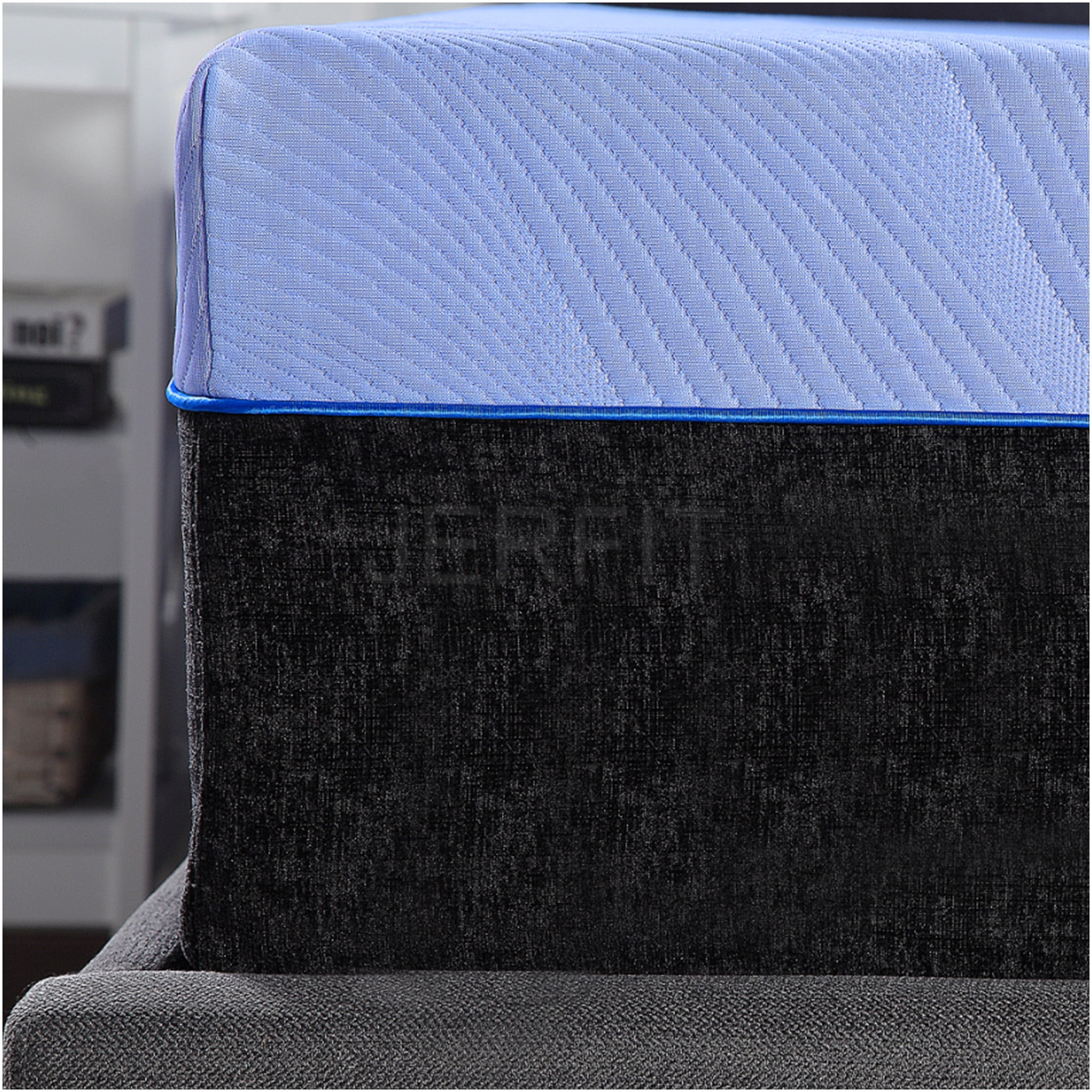JERFIT King Size 12 Inch Hybrid Mattress, Blue Ice Cooling Cover, Individually Wrapped Coils, Medium Plush Feel for Side Sleepers, Motion Isolation, CertiPUR-US Foam