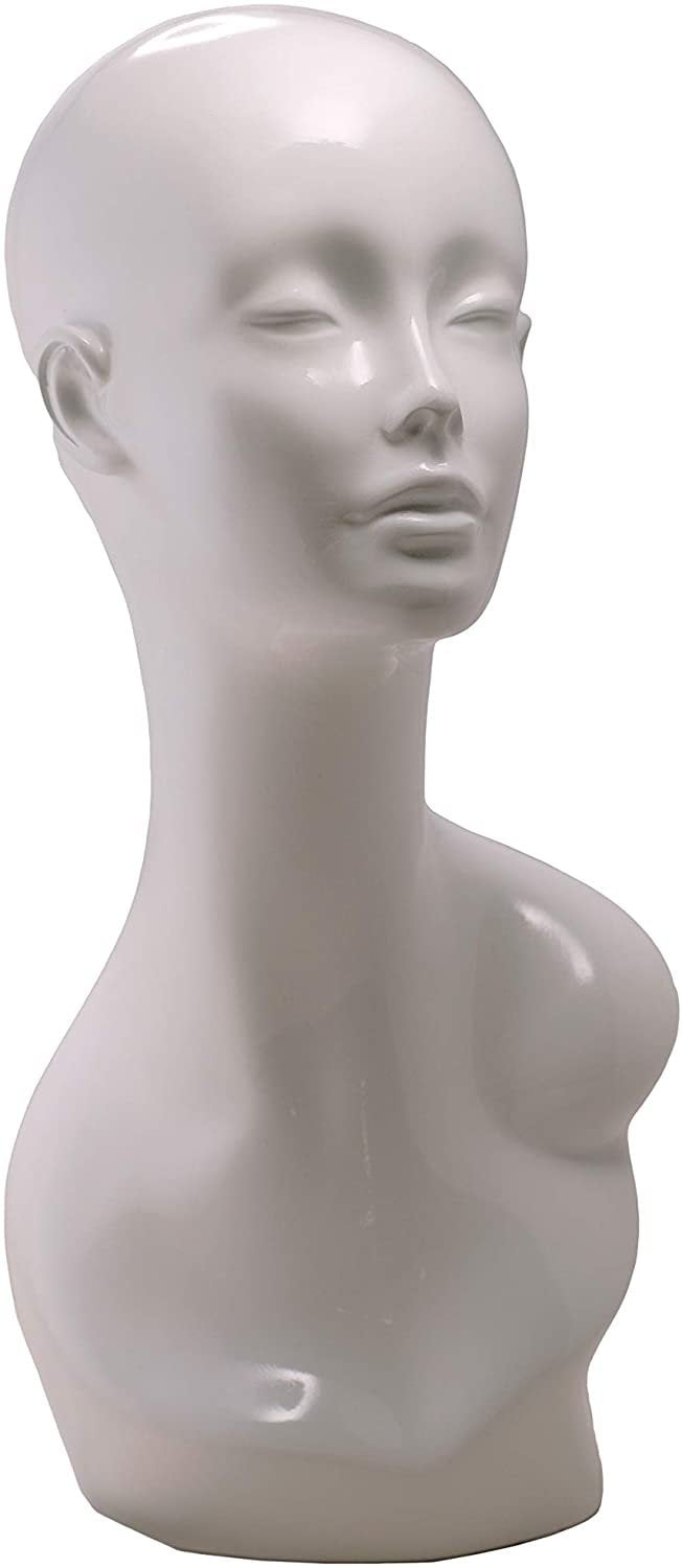 PVC Pierceable Black Woman Mannequin Head Wig Head Mannequin Mold