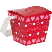 Way To Celebrate Valentine's Day Takeout Box, Red Hearts