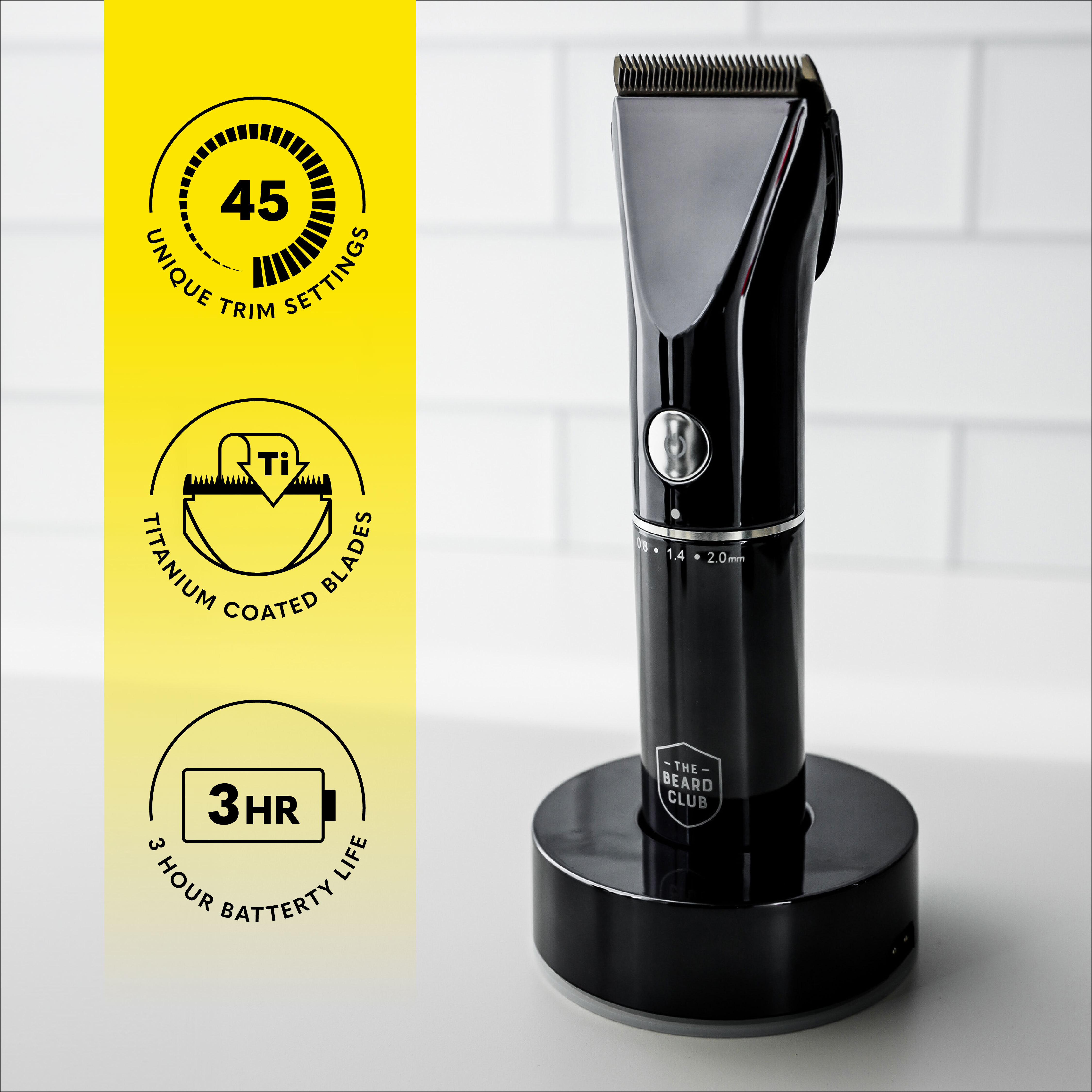 The Beard Club Precision Beard Trimmer, 8 Guides, 45 Settings photo 2