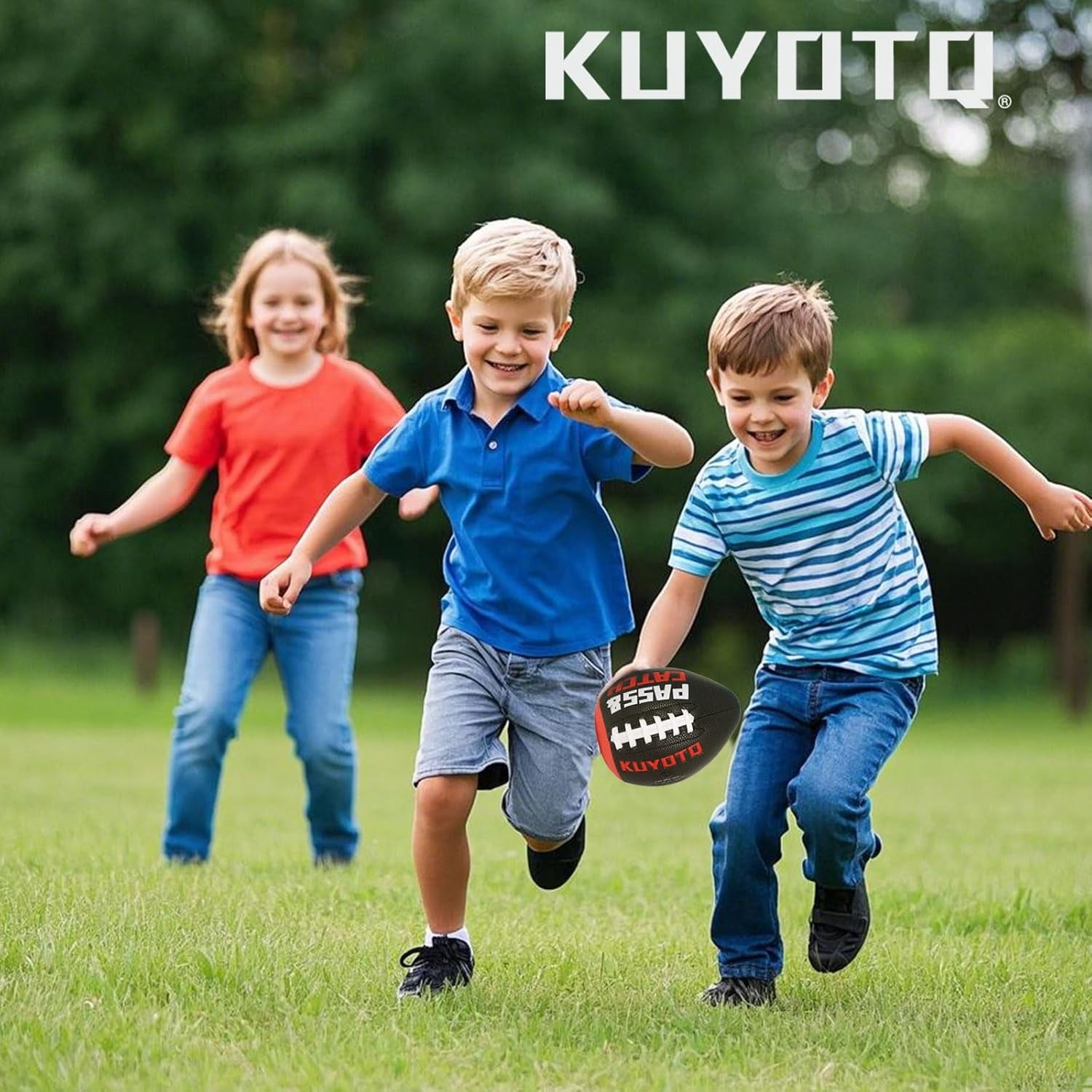 PassCatch Training Football, Peewee Size(Ages 3-9) Kids/Youth (Ages 7-13) Official Size(Ages 13+), Fatherless Bounce Back Leather Football Improving Enhance Solo Passing Catching Skills(Deflated)
