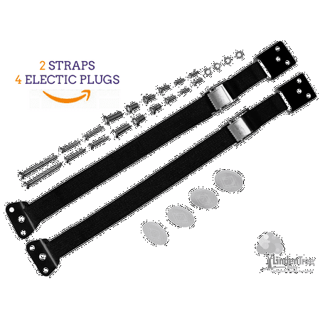 Anti Tip TV Strap Multi-Purpose EXTRA VALUE PACK - High Quality With All Metal Parts - No Plastic - Works on All Flat Screen TVs - Also Anchors Furniture - Easy to Install - Keeps Toddlers & Pets Safe