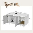 thumbnail image 3 of Demi Bonn 35" Hidden Cat Litter Box Enclosure with Divider and Double Doors, Cat House Washroom Furniture, Gray, 3 of 7