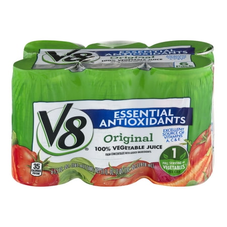 (48 Cans) V8 Original Essential Antioxidants 100% Vegetable Juice, 5.5 (Best Vegetable Juice For Diabetes)