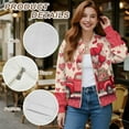 thumbnail image 6 of DISNIMO Valentine's Day Sweatshirts for Women Balloon Heart Printed Outerwear Jacket Zip Front Outwear Jackets Coat with Pockets, 4XL, 6 of 7