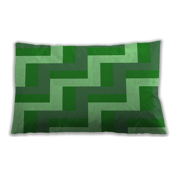 Ahgly Company Patterned Indoor Rectangular Neon Green Lumbar Throw Pillow, 13 inch by 19 inch