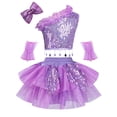 thumbnail image 2 of YiZYiF Girls Jazz Ballet Dance Performance Outfit Sequin Tops with Tutu Skirt Set,Sizes 4-14, 2 of 7