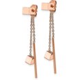 thumbnail image 2 of Chisel Stainless Steel Polished Rose IP-plated Front and Back Post Dangle Earrings - 40mm, 2 of 6