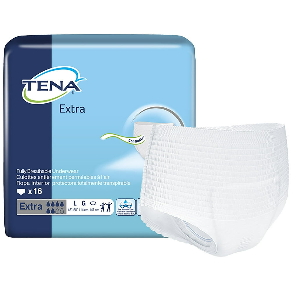 TENA Extra Disposable Underwear Pull On with Tear Away Seams Walmart
