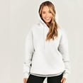 thumbnail image 4 of IROINNID Women's Fall Tops Long Sleeve Fall And Winter Solid Color Hooded Sweatshirt Loose Fit Casual Basic Hoodie,White, 4 of 9