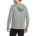 thumbnail image 4 of Lumeqa Men's UPF 50+ Hoodie Shirts Long Sleeve Sun Protection Fishing Swim Lightweight UV SPF Running Rash Guard Quick Dry Shirt Gray XL, 4 of 5