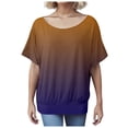 thumbnail image 3 of Womens Tops Oversized Shirt with Batwing Sleeves Short Sleeve Crew Neck Colorful Shirts for Women Purple M, 3 of 4