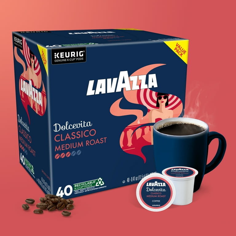 Lavazza Classico K-Cup Pods, Medium-Roast Single-Serve Coffee for