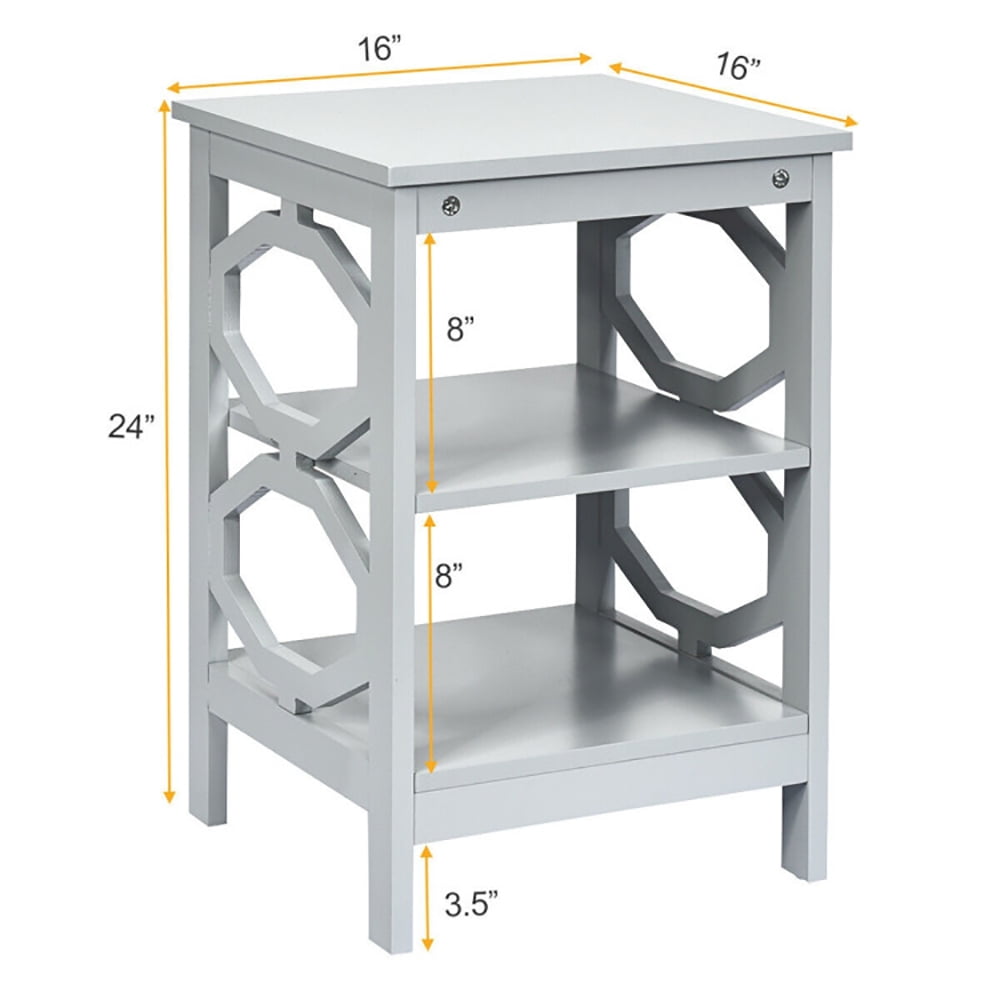 Finihen Side End Table, 3 Tiers Nightstand Sofa Side End Accent Table, Bed Side Tables, for Living Room, Bedroom, Gray Finihen Side End Table, 3 Tiers Nightstand Sofa Side End Accent Table, Bed Side Tables, for Living Room, Bedroom, Gray